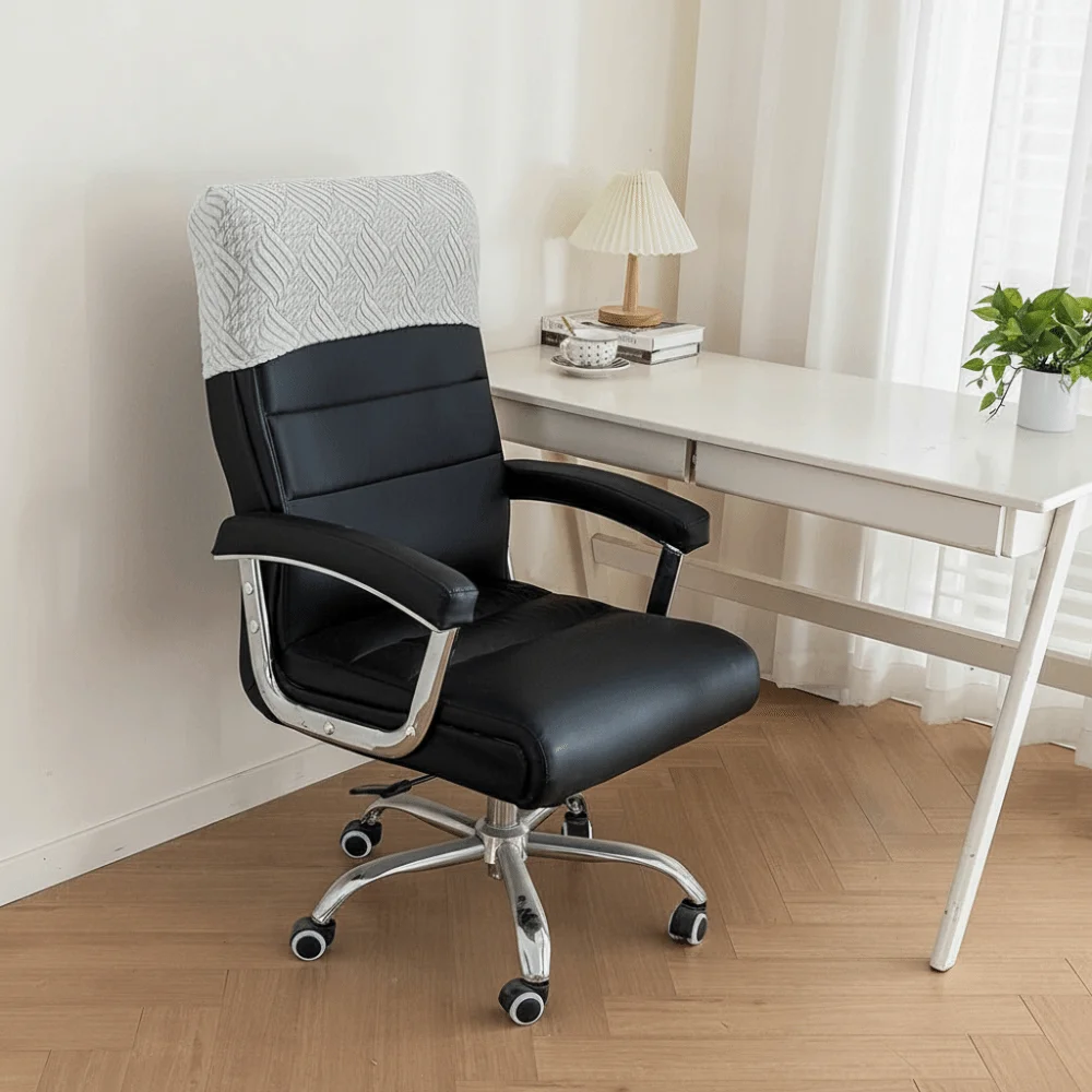 Dust-proof Chair Back Cover Solid Color Comfortable Backrest Protector High Elasticity Chair Office Headrest