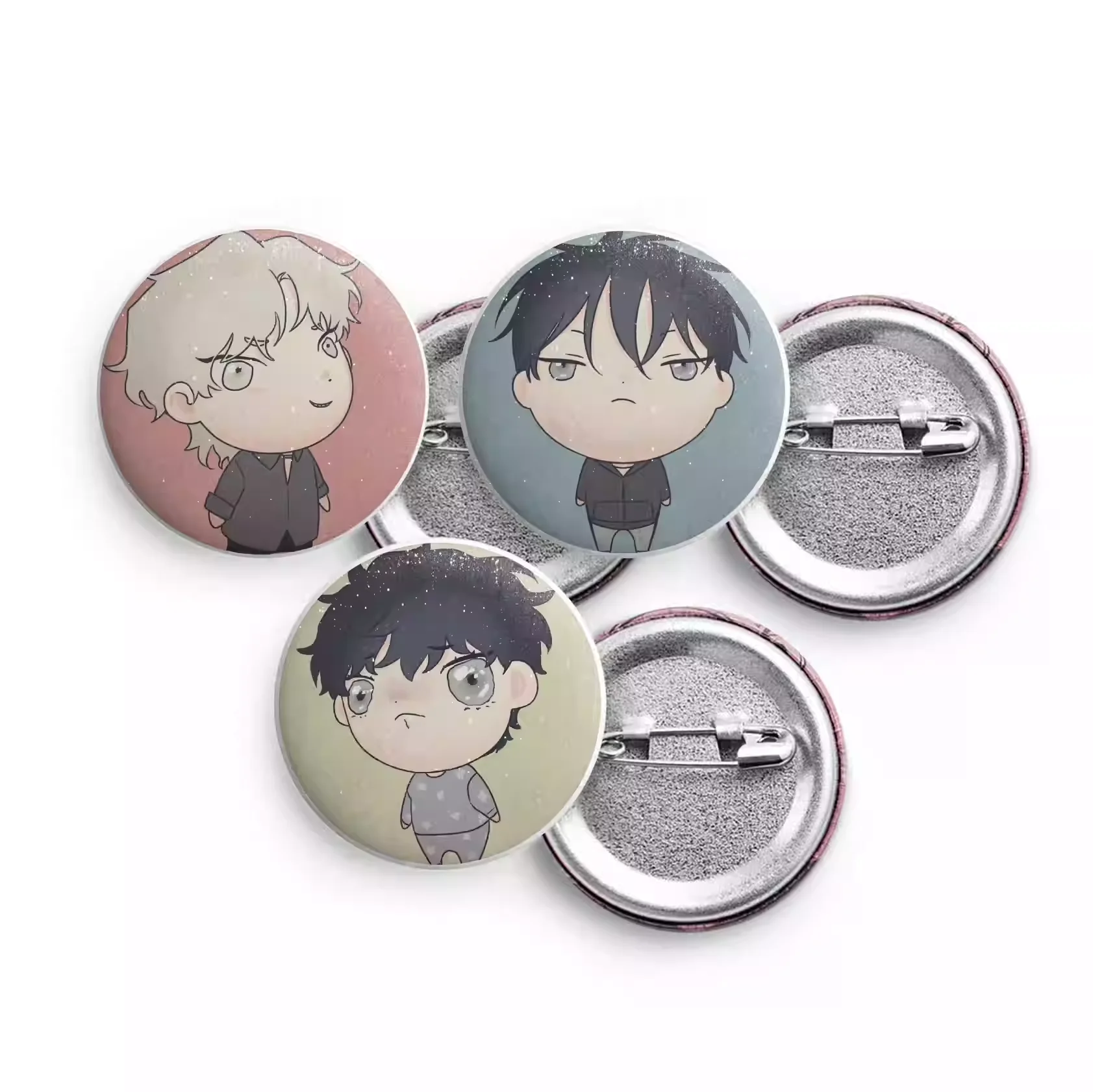 

[Not Official Authentic] 3Pieces/Lot Korean Manhwa Low Tide in Twilight Seaside Night 32mm Badge Baji