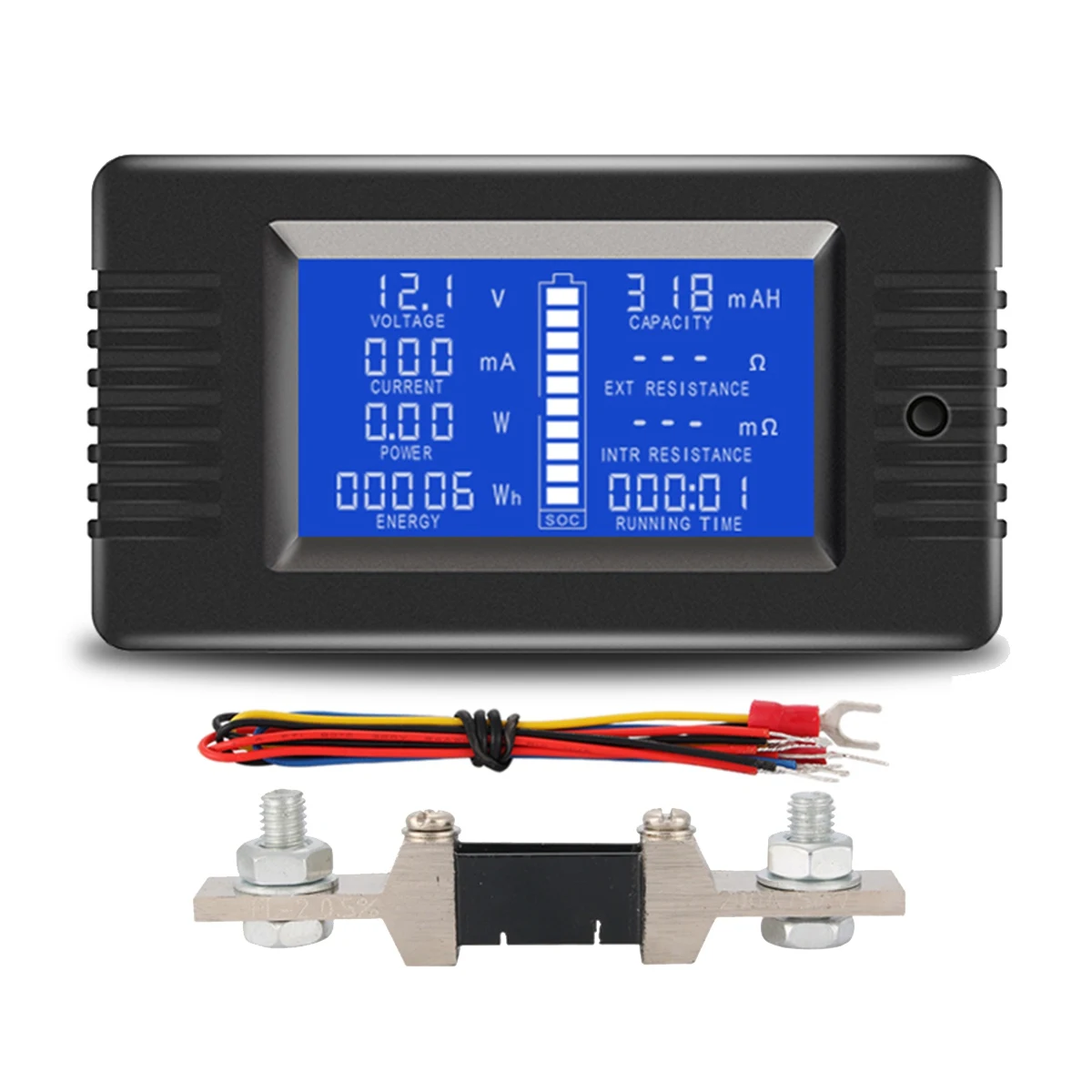 NNR-PZEM015 Digital DC 0-200V Voltage Current with 200A Shunt Car Battery Tester Voltage Meter Monitor 12V 24V 48V