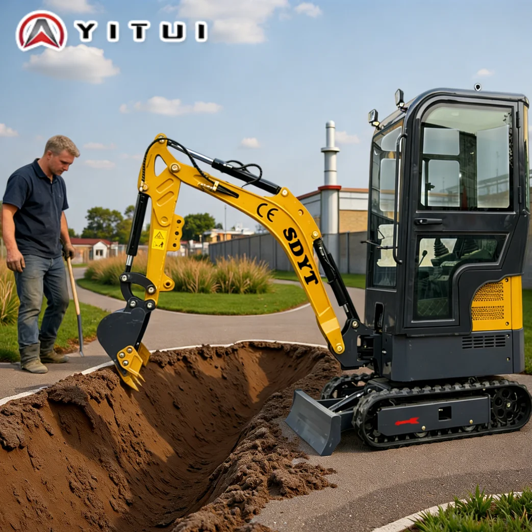 

Индивидуальный мини-экскаватор 1,5 тонны с кабиной - компактный экскаватор для садовых строительных работ для небольших копаний