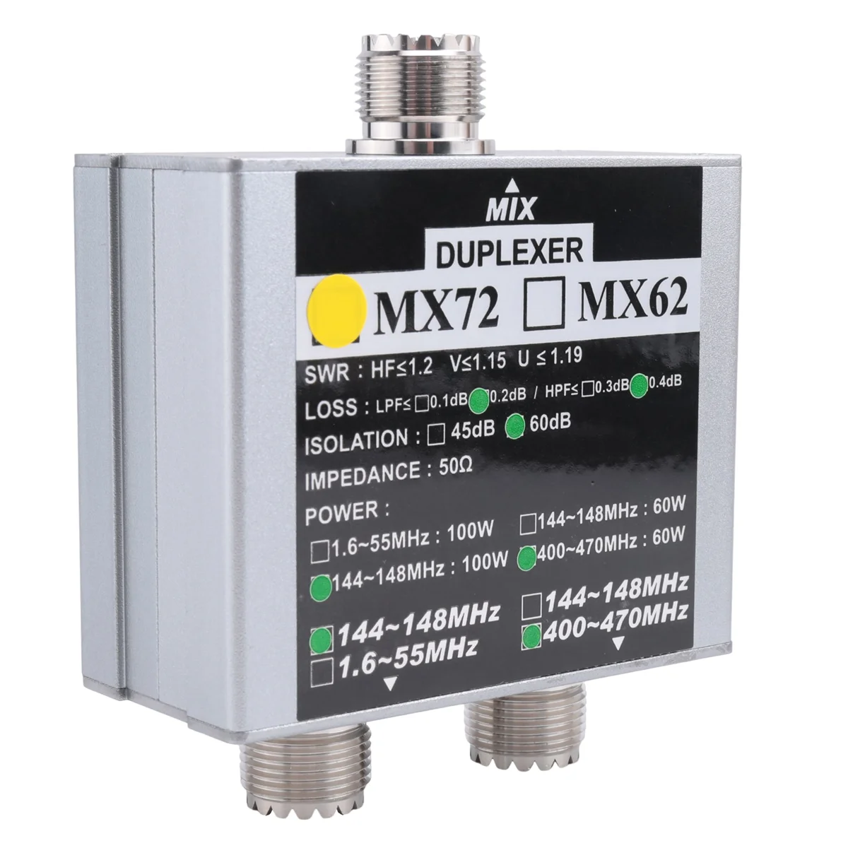 

L77A HF Walkie Talkie Ham VHF UHF Трехдиапазонная любительская двухсторонняя радиоантенна Combiner MX72 60-100 Вт Дуплексер линейной антенны