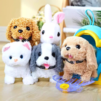 Simulation Plush Toys Play House Set Electric Cartoon Dog Cat Rabbit Pet Care Interactive Doll Educational Toy for Children