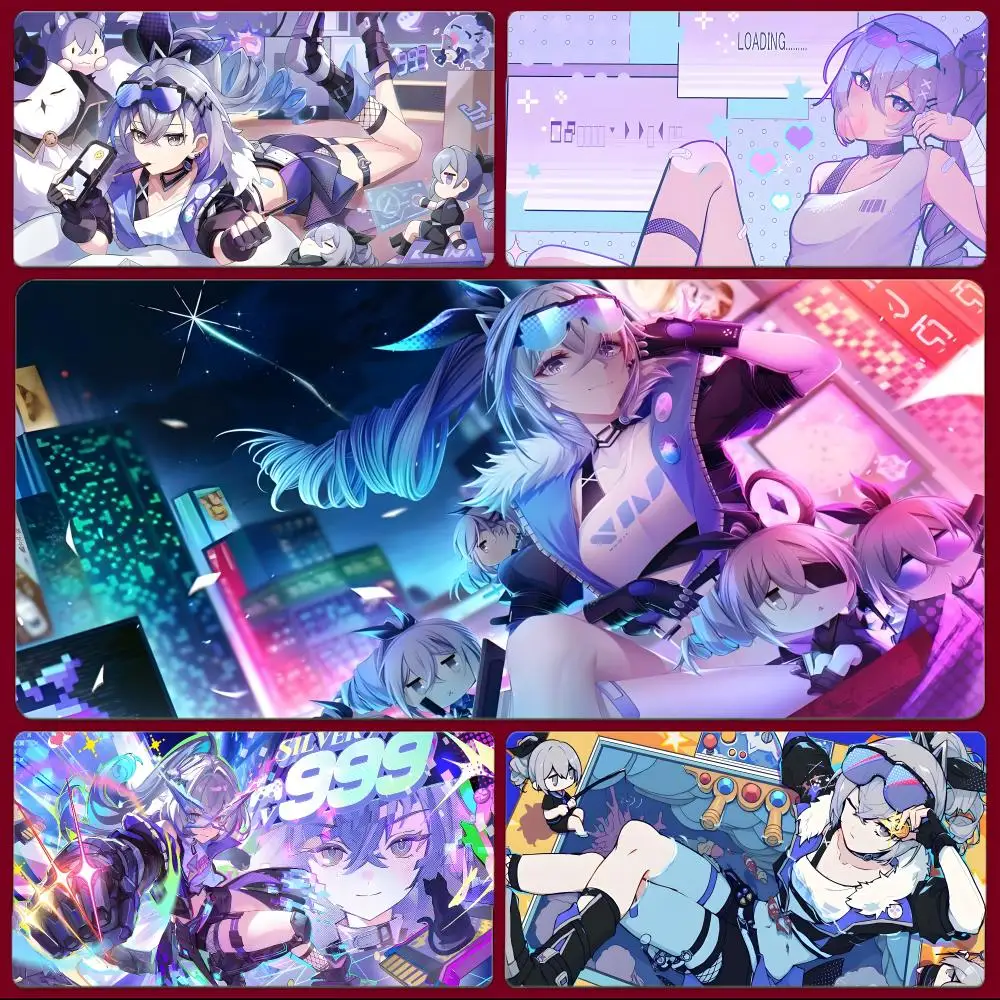 game character Honkai: Star Rail Silver Wolf Mouse Pad Large Gaming Mousepad with Stitched Edges Thickened Desk Mat PC
