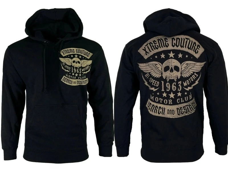 

Xtreme Couture By Affliction Men's Hoodie FADED IRON Skull Biker Black High-end Luxury Is for Both Men and Women Top Y2k
