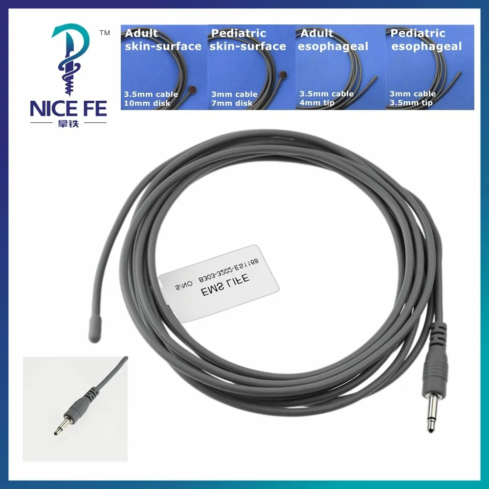 Reusable Temperature Probe Sensor for GE DATEX-OHMEDA  P/N 6600-0628-700 Monitor  Skin Surface Rectal TEMP Sensor and Adapter