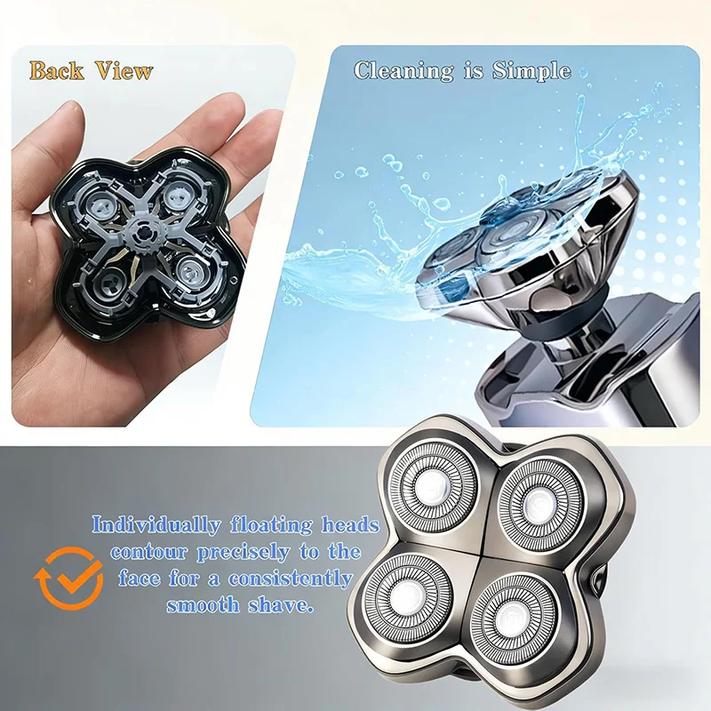Pro 4 Ersatzscherköpfe für Gold PRO, Silver PRO, Platinum PRO, Butterfly Kiss PRO… Serien-Kopfscherer mit 4 schwimmenden Scherköpfen