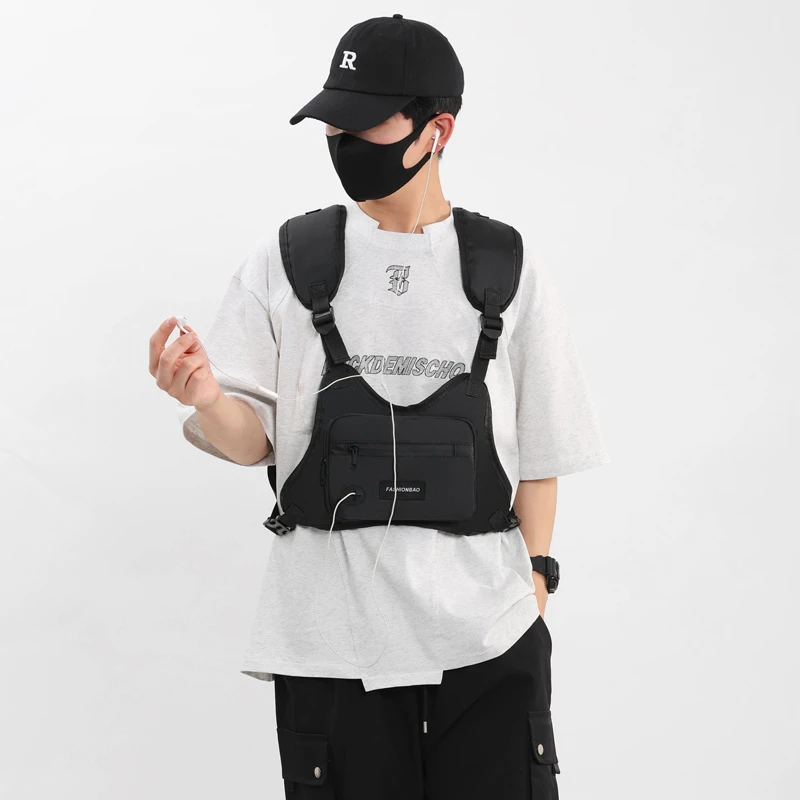 

Street Hip hop Men Chest Bag For Unisex Functional Tactical Chest Rig Bags Outdoors Movement Vest Waist Packs Casual Cycling Bag