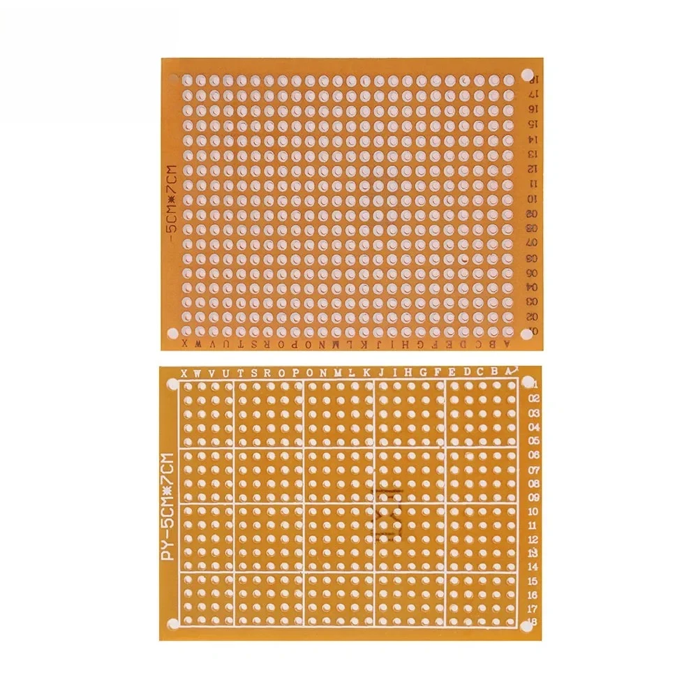 1/5/10/20PCS Single-Sided Yellow PCB Board Protoboard 5x7cm Universal DIY Prototype Circuit Board Kit for Electronics Projects
