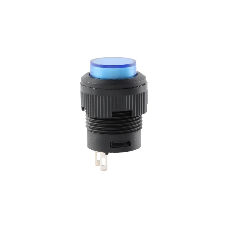 5Pcs R16-503 Power Switch R16 Push Button Switch R16-503B R16-503A LED Latching Reset Button 2P 4P Momentary Self-lock No Lock