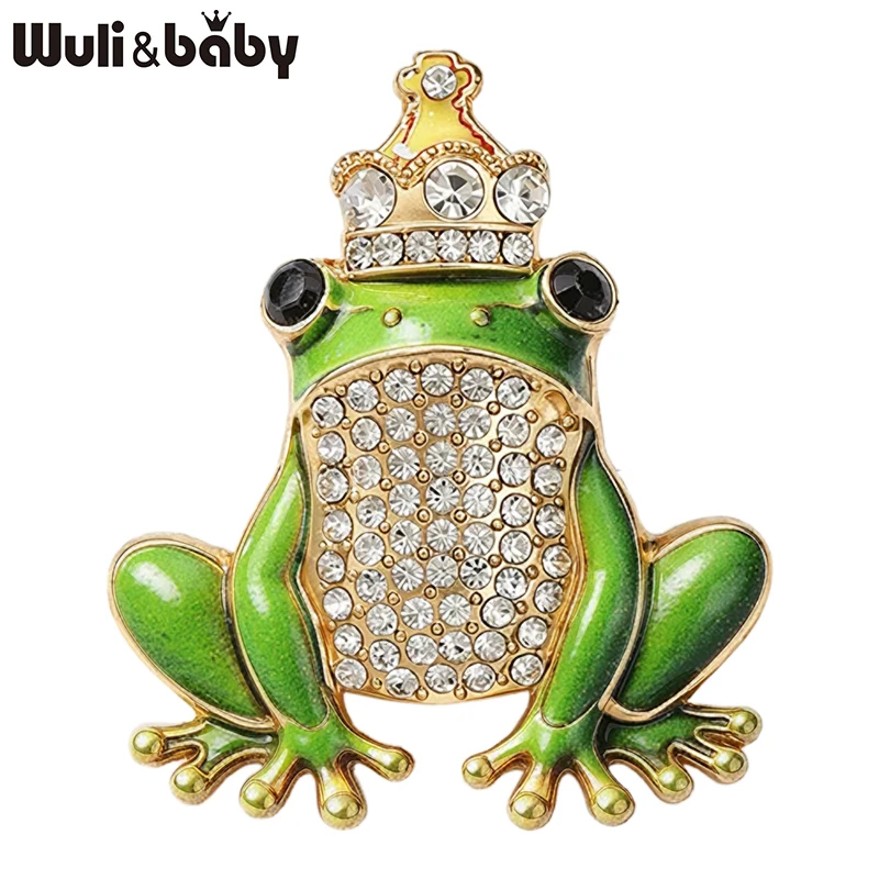 Wuli&baby Shining Wear Kröten-Broschen für Damen, Unisex, 4-farbige Strass-Broschen mit schönem Frosch-Tiermotiv, Party-Brosche, Geschenke