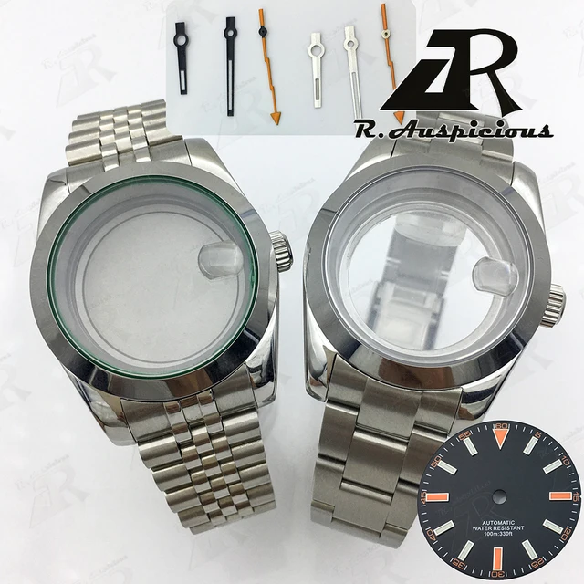 36mm/39mm MILGAUSS polerowana obudowa szafirowe szkło czarna tarcza Lightning Fit NH34/35/36/70/72 ETA2824/36 PT5000 części do zegarków z mechanizmem