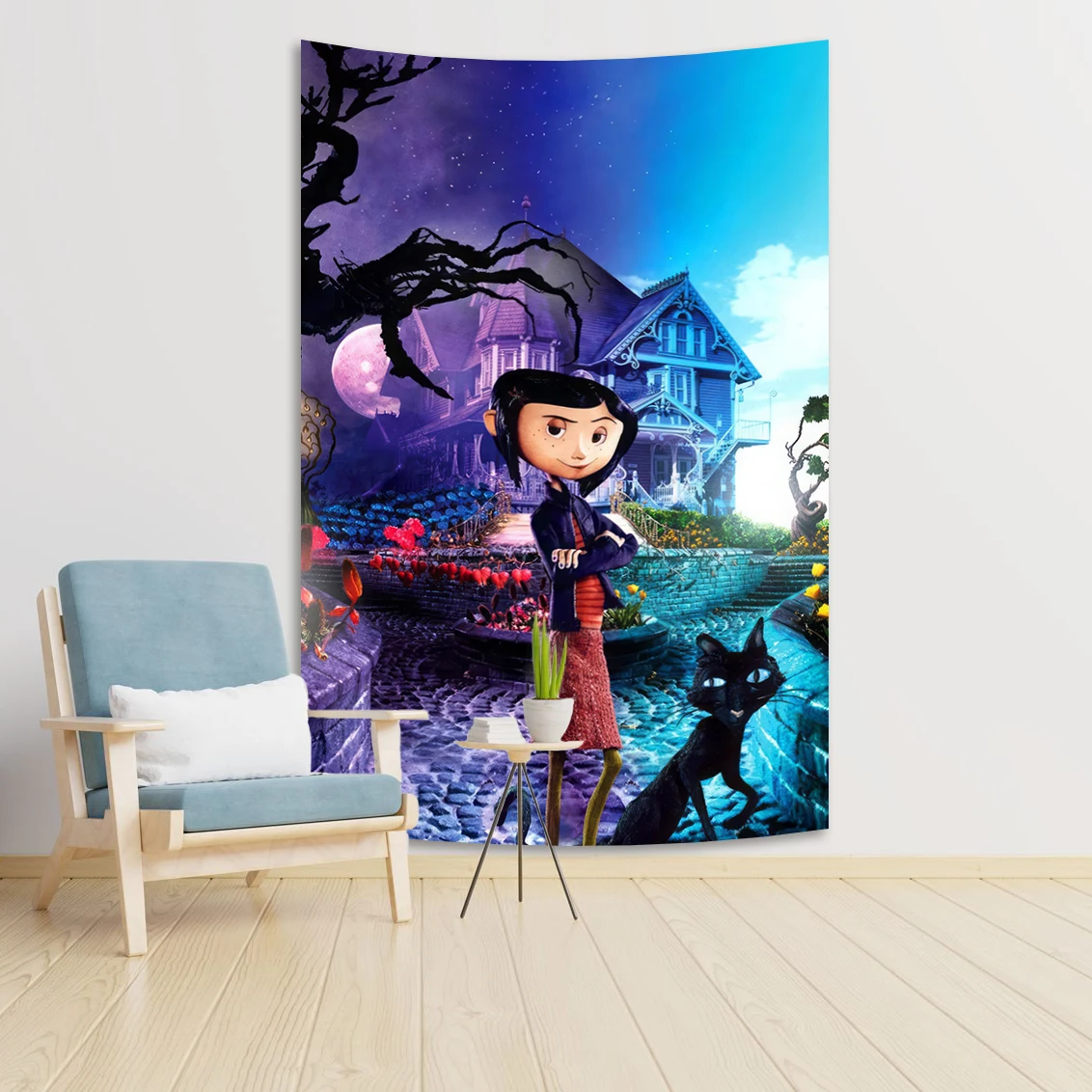 40X60CM Coraline Decorate Room Tapestry Wall Decoration Aesthetic Bedroom Sofa Blanket Polyester