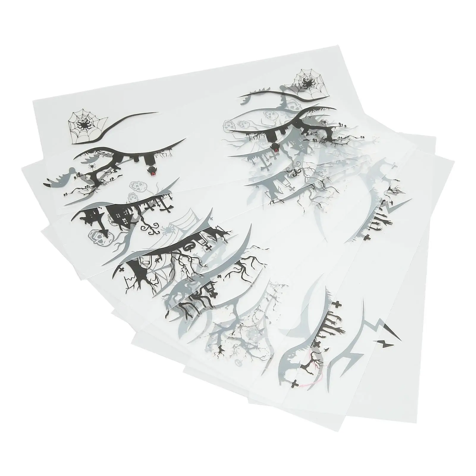 

8 Sheets Halloween Eyeliner Stickers - Bat & Spider Decals for Quick for role Play & for stage Makeup