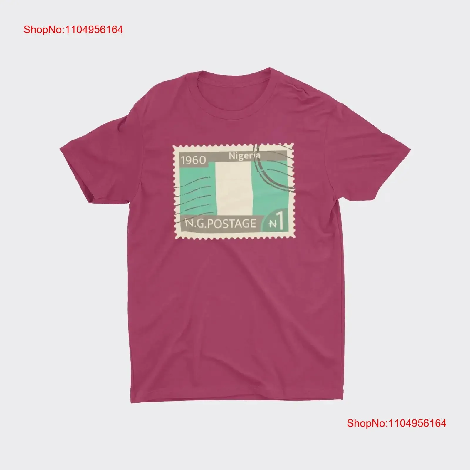 

Nigeria Flag Retro Stamp graphic T Shirt classic fit historical design all sizes unisex cotton jersey crewneck vintage Washed
