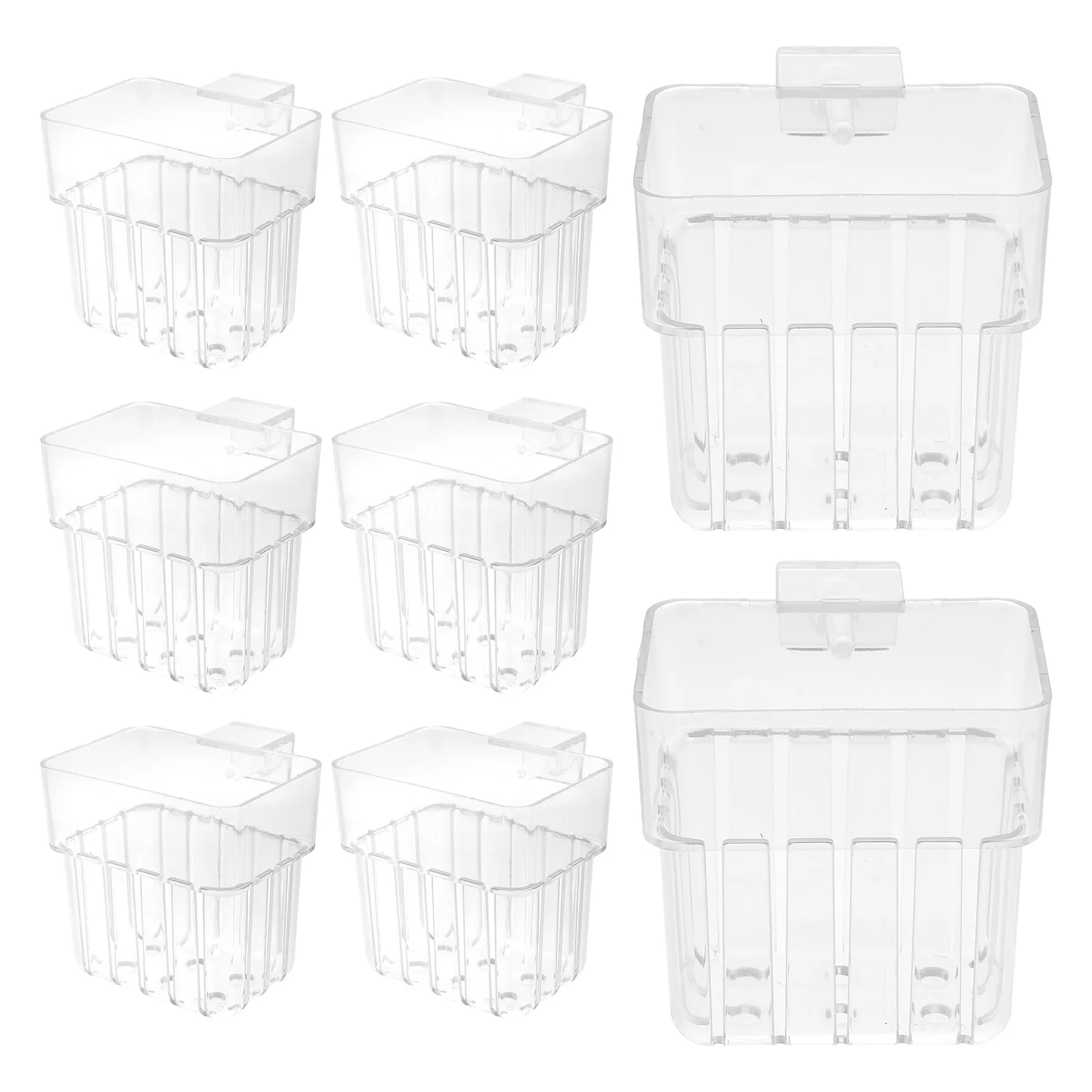 

8pcs Fish Tank Decorative Hanging Basket Acrylic Planter Pot Shelf Aquarium Hydroponic Small Decor Accessories