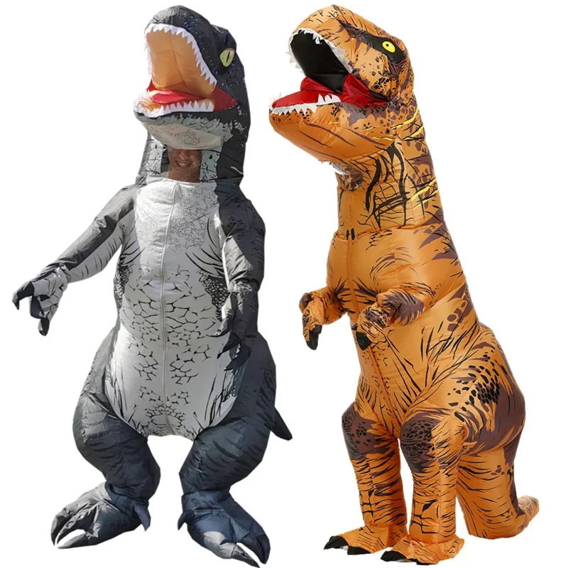 

Cosplay Raptor T-REX Dinosaur Costumes Carnival Dino Inflatable Costume Halloween Party Suit Funny Cartoon Performance Clothes