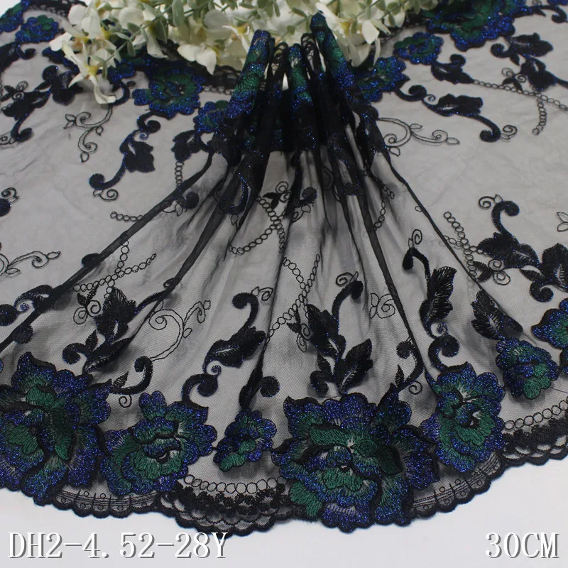 36 Yards Bilateral Embroidered Tulle Lace Trim Embroidery Lace Fabrics DIY Lingerie Sewing Accessories Dress Sewing Crafts