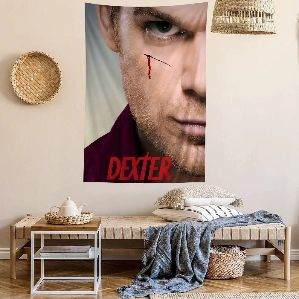 D-Dexter مايكل C.Hall تلفزيون كلاسيكي كارتون نسيج بوهيمي جدار المفروشات ماندالا ديكور المنزل #4