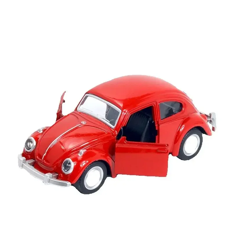 

Детская игрушечная винтажная модель автомобиля Beetle, коллекционный автомобиль из сплава с открывающимися дверями, декоративный автомобиль для детей