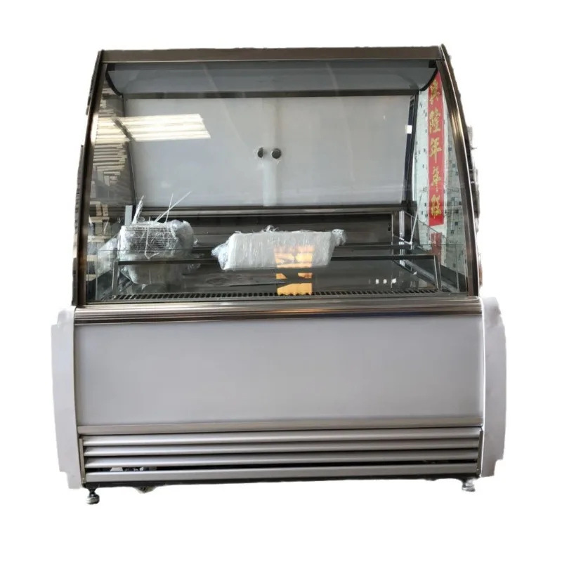 D Hard Ice Cream Cabinet, Frozen and Refrigerated Hard Ice Cream Display Cabinet, Commercial Transparent Glass Ice