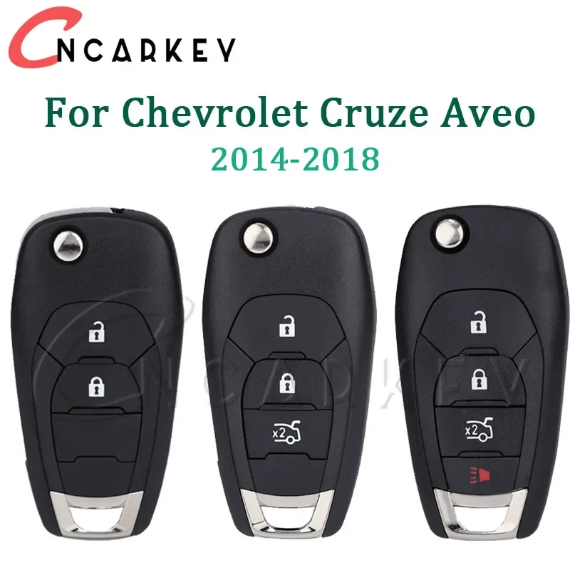 

For Chevrolet Cruze Aveo 2014-2018 Auto Replacement Flip Cover Modified Remote Smart Flip Car Key Fob Shell Case 2/3/4 Buttons