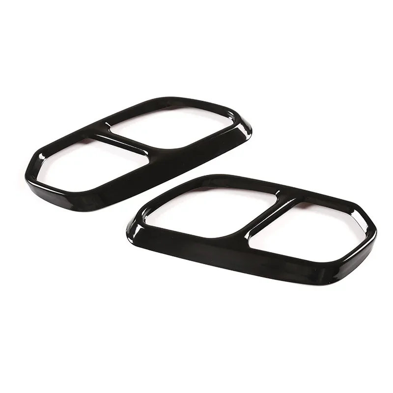 For VW Touareg CR7 2018 2019 2020 2021 Stainless Steel Black Car Rear Left Right Exhaust Muffler Pipe Tip Cover Trim Decor