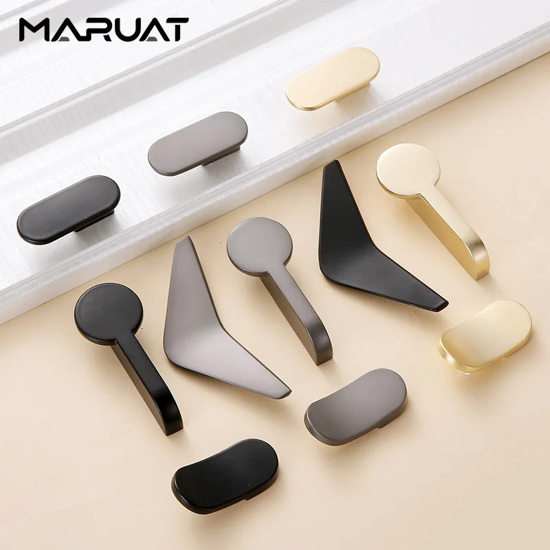 Modern Luxury Gold Wardrobe Door Solid Handle Pearl grey Black Drawer Cabinet Small Knobs Creative Door Pulls Furniture Handles