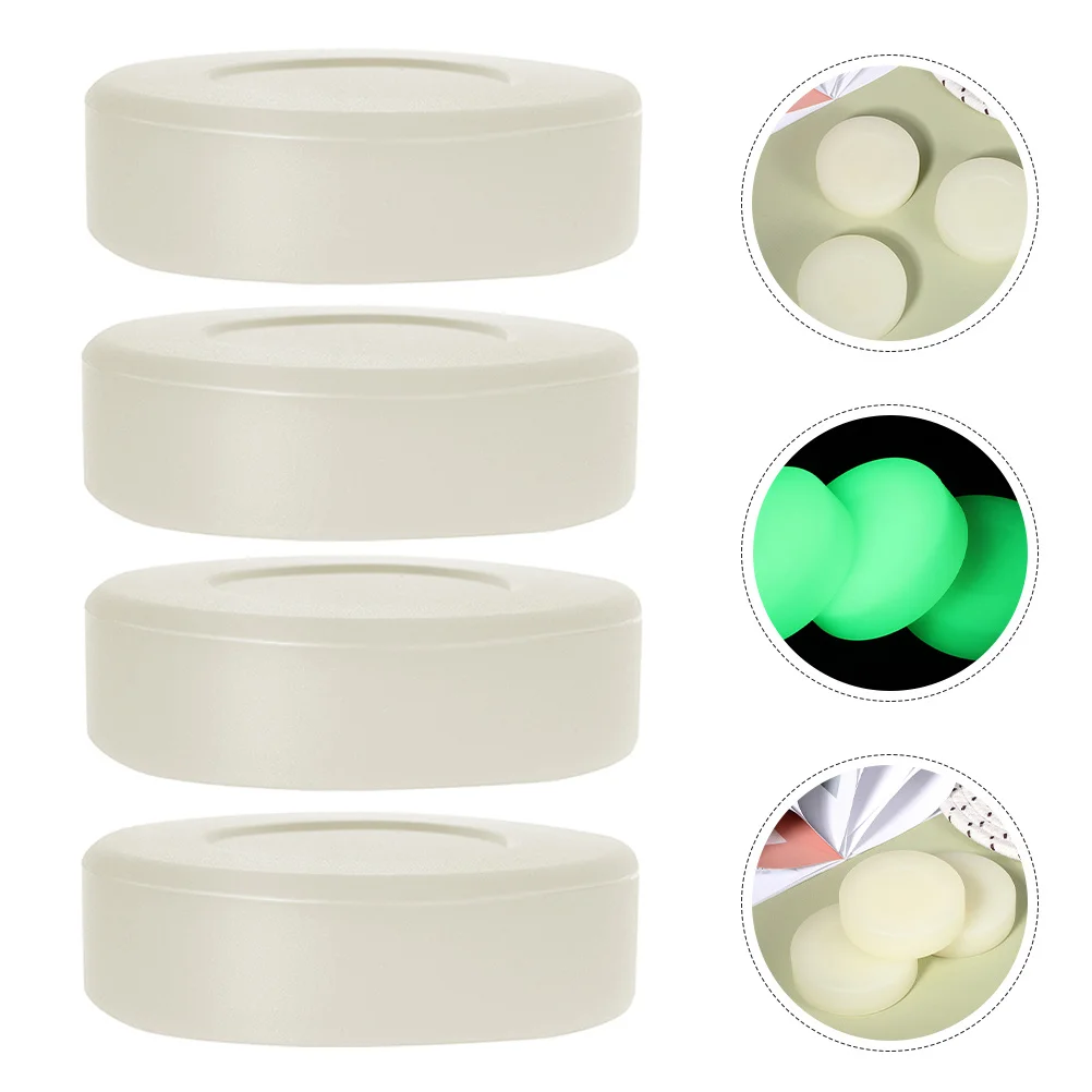 

8pcs Glow In The Hockey Pucks Youth Luminous Training Puck Durable Pvc Standard Size For Kids Night Practice Floor