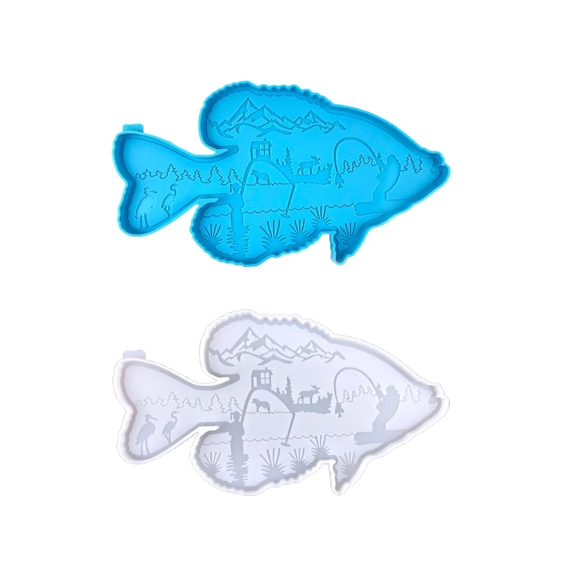 

Fish Ornaments Wall Pendant Fishing Silicone Mould for Epoxy Resin Casting Craft K3KF