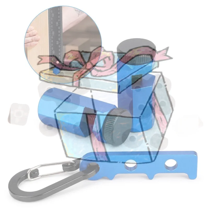 【CCA】Square Auxiliary Clamp Stair Gauge Aluminum Alloy Hex Flat Gauge With Thumb Screw For Framing Square And Rafter Attachment