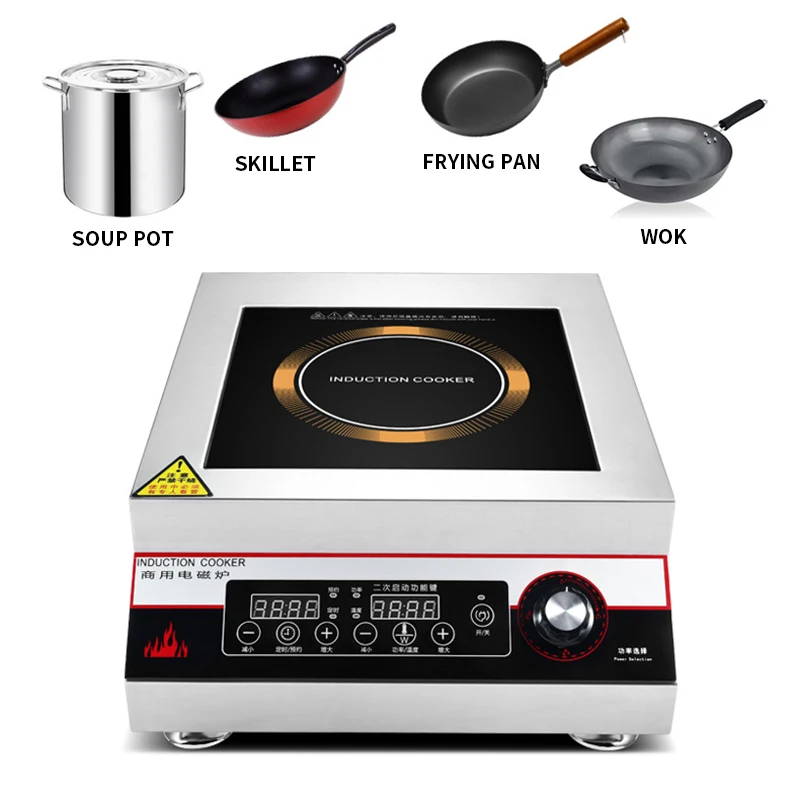 5000w Induction Cooker Commercial Induction Kitchen Panel Cooking Household Induction Cooktop Single Cooker Electric Hob