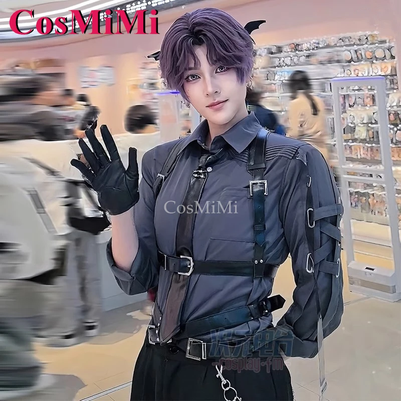 CosMiMi Game Love And Deepspace Leading Man Cosplay Costume Full Lockdown Strict Restriction Gray/White Shirt Role Play Clothing