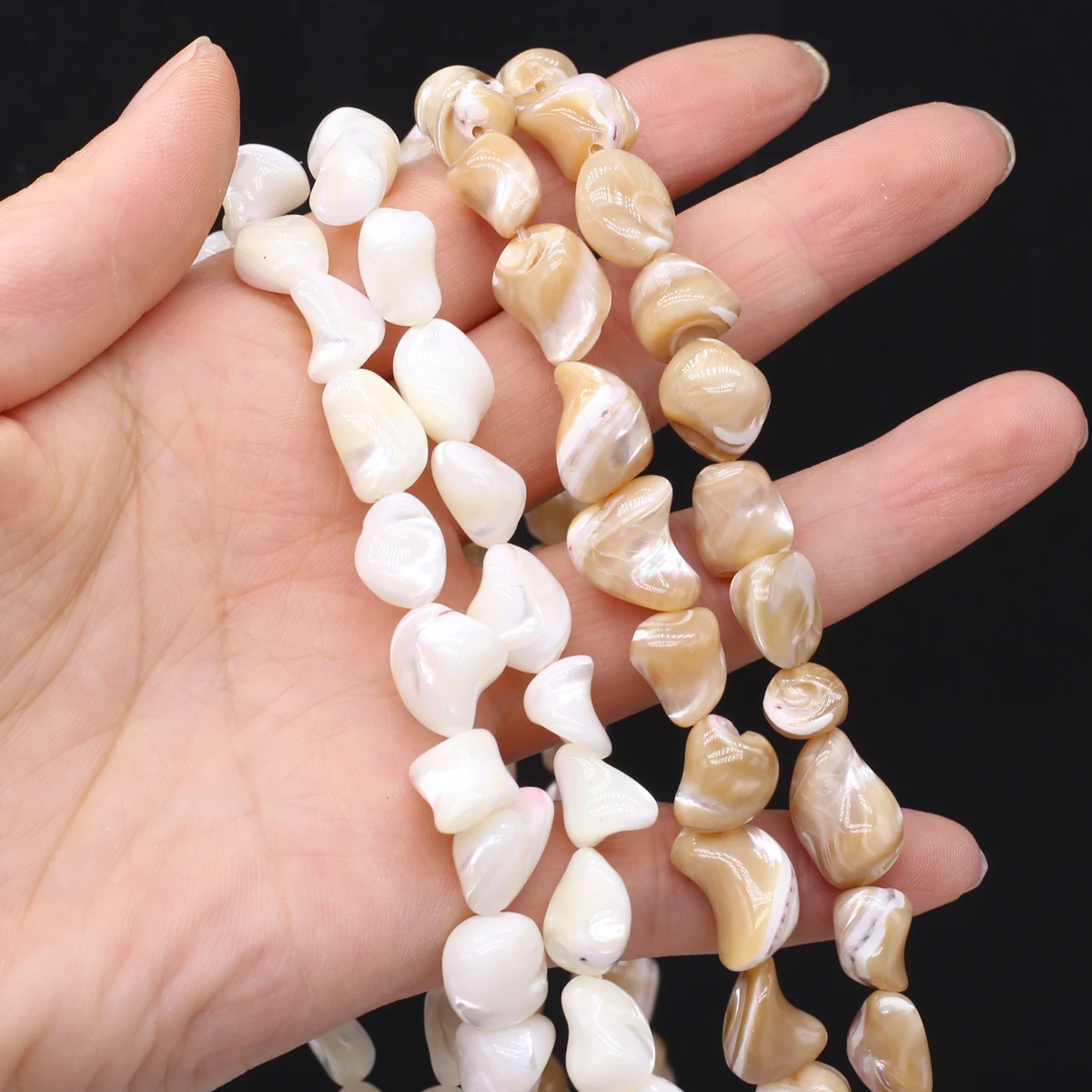 

10-15mm Irregularly Shaped Semi-Finished Natural Freshwater Shell Beads for Jewelry Making DIY Necklace Bracelet Accessories