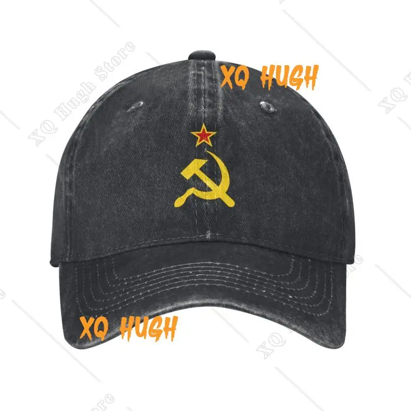 Custom Cotton Russian Soviet Flag Baseball Cap Sports Women Men's Adjustable CCCP USSR Hammer And Sickle Dad Hat