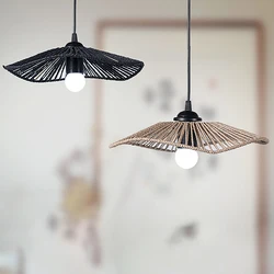 Ręcznie tkany abażur linowy Boho klosz do lampy wiszącej do jadalni Retro rustykalny abażur DIY