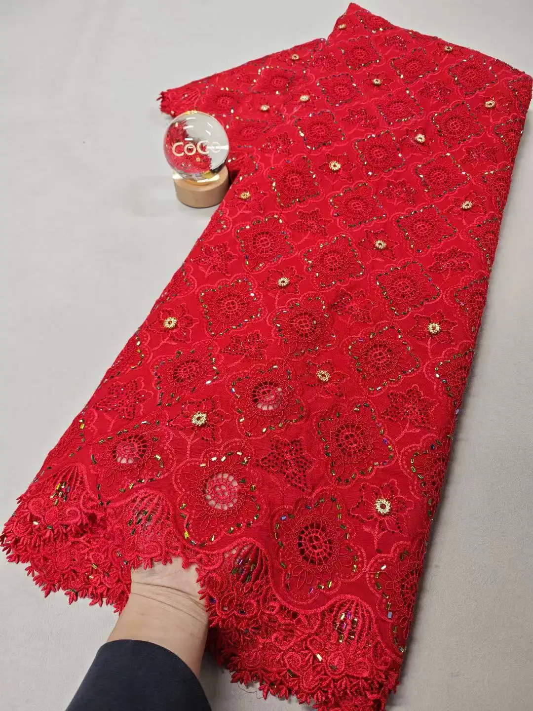 

Africa Nigerian 2025 Sequins for Wedding Tulle Lace Fabric Dress Chiffon High Quality Party Guipure Sewing cotton 5Yard XL131