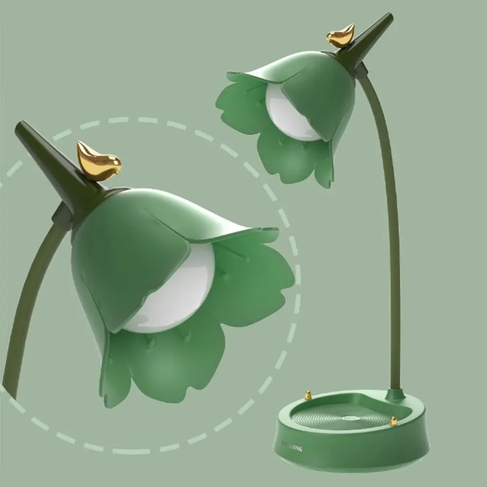 

Adjustable Flower Shaped Lamp Touch Control 3 Color Light Table Light Rechargeable Battery 3-Speed Dimming LED Desk Lamp