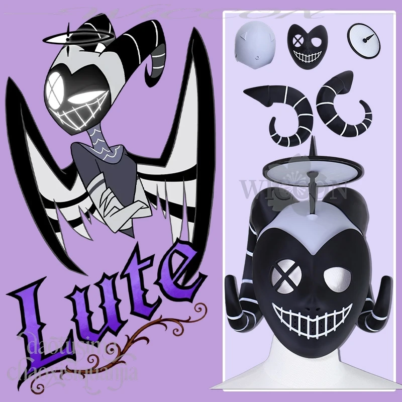 

Lutee Косплей Аниме Hotel Hassbin 3D Маска из полилуктической кислоты Реквизит Аксессуары Ужас Демон Головные уборы Рог Halo Хэллоуин Рождество