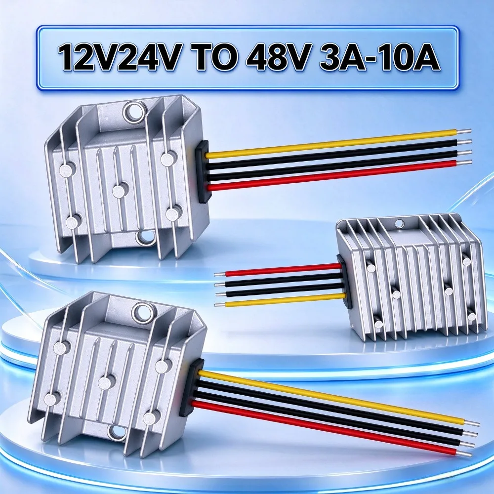 Premium Automotive & Electric Cars DC-DC Step Up Boost Converter, 12V 24V to 48V, 3A-10A Voltage Regulator Module