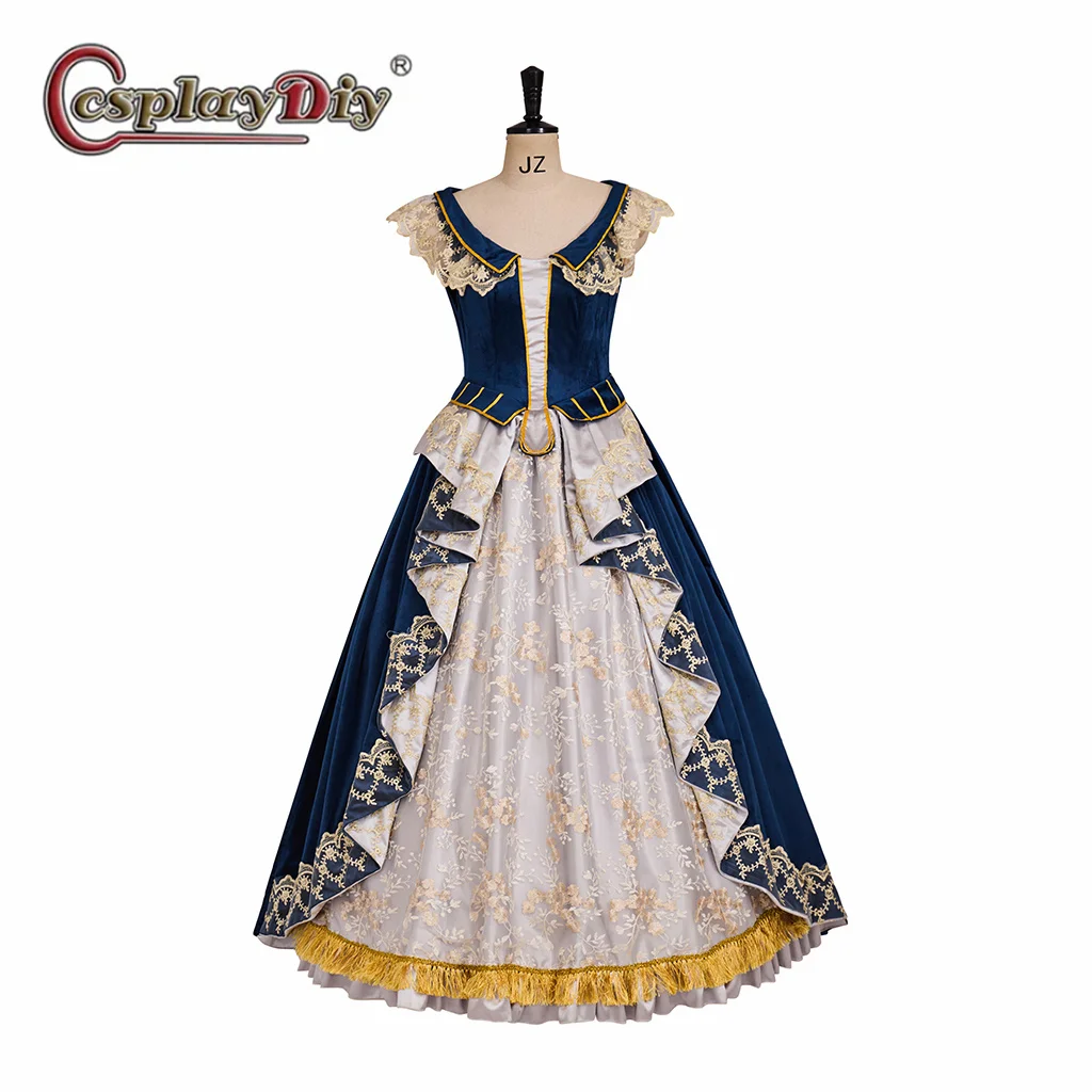 Alina Starkov Cosplay Costume Blue Ball Gown Grisha Alina Fancy Coronation Queen Dress Bone Retro Royal Medieval Dress