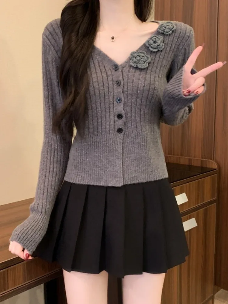 V-Ne Gestrickter Flase irt Damen-Herbst-Winter-Pullover, Strickjacke, weich, dehnbar, für den Pendelverkehr, lang, Swe, warmes Oberteil