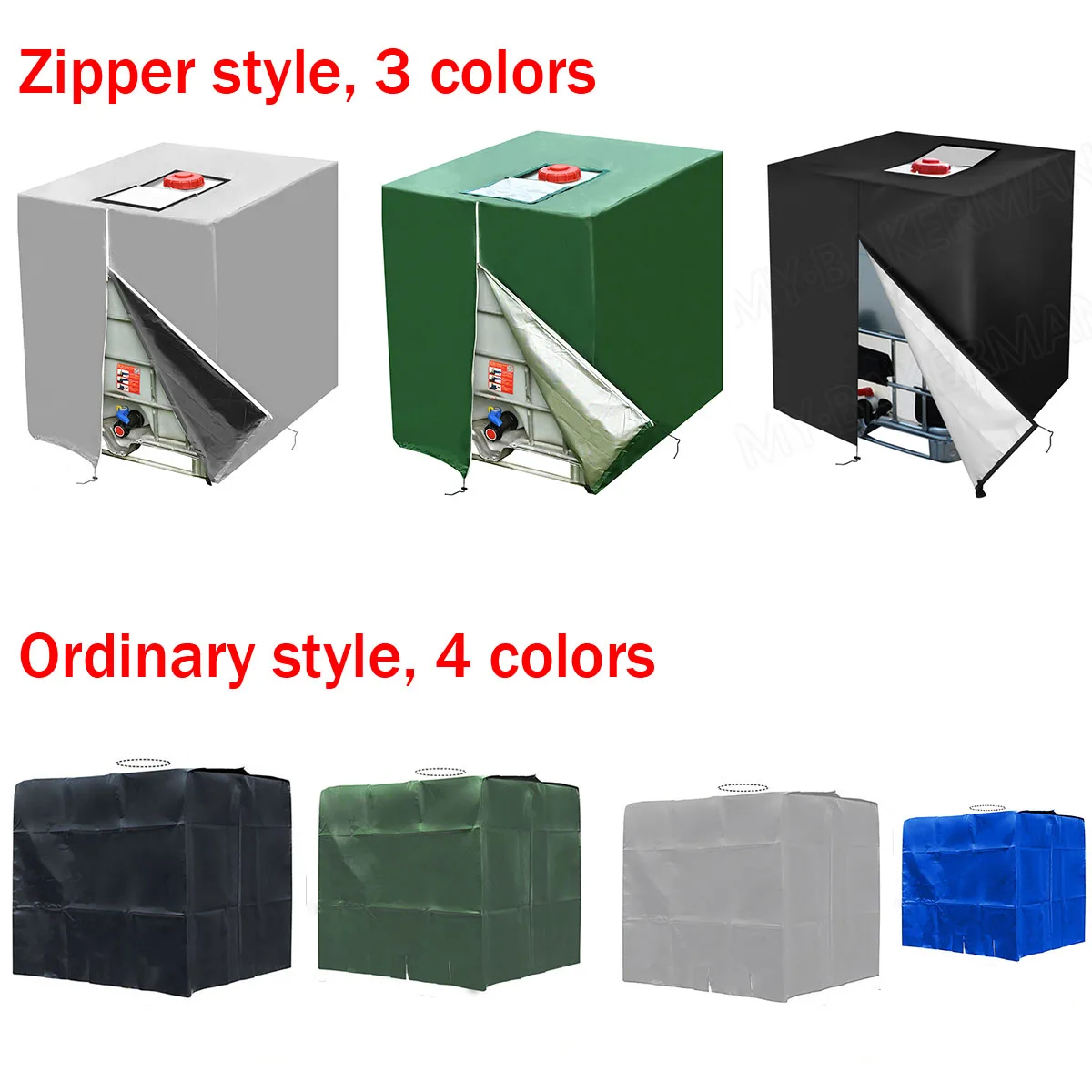 Water Tank Fits 1000L 210D Case Green Zipper IBC Tote Case 275 Gallon Outdoor Rain Barrel