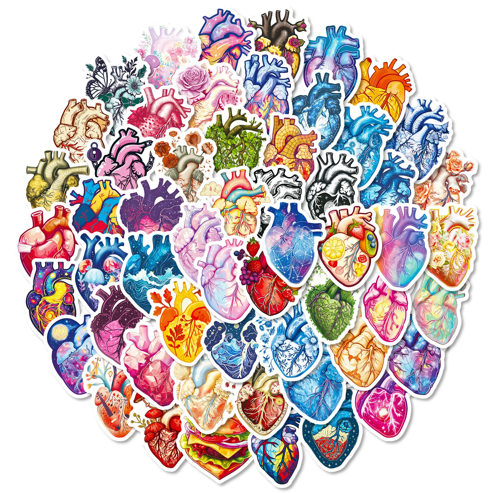 56/112PCS Fantasy Heart Art Stickers, Creative School Supplies Decals for Notebook Phone Guitar Cup Suitcase Decor