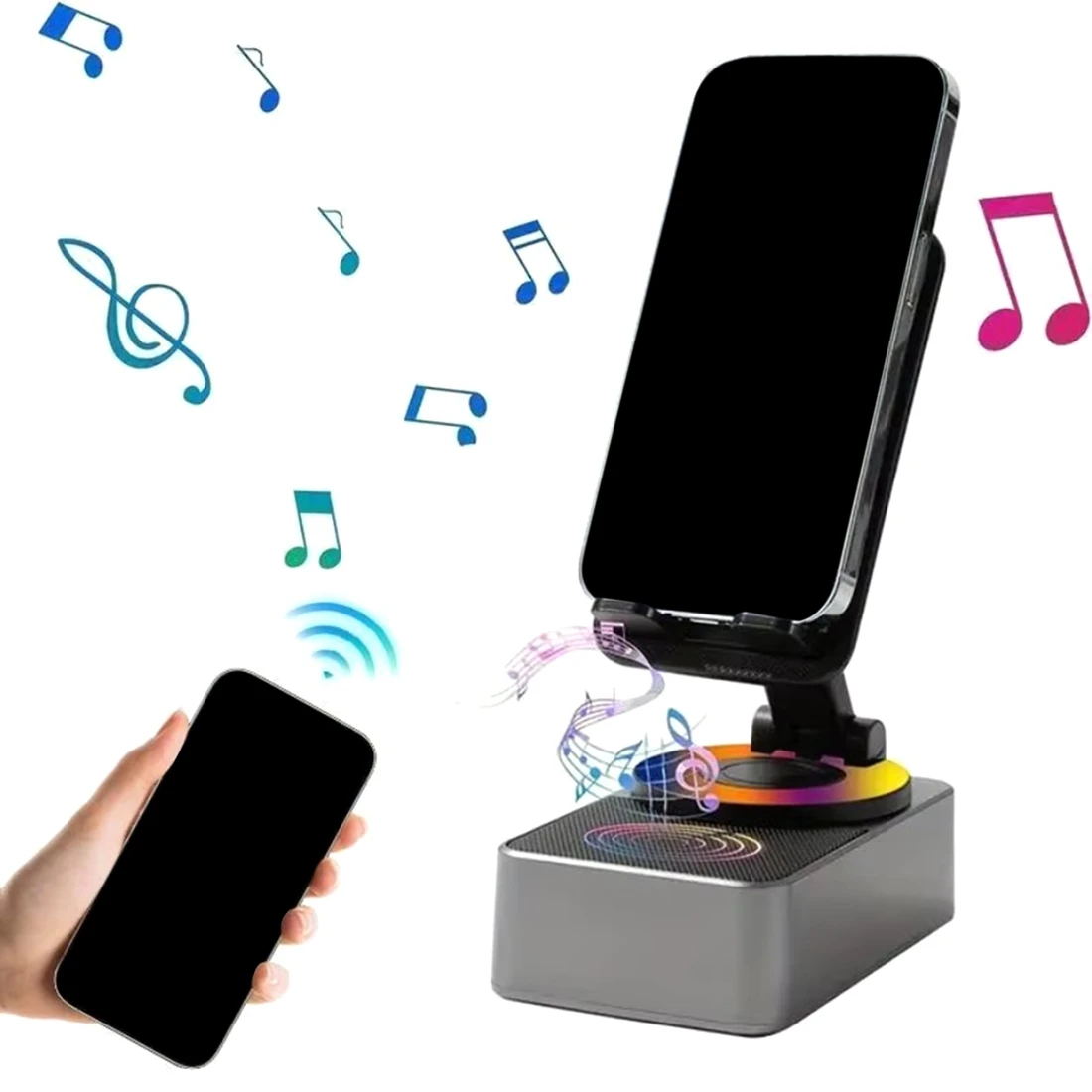 BHBL Rechargeable Portable Speaker Magnetic Bluetooth-Compatible Speaker with RGB Light Small Speaker for Camping Parties A