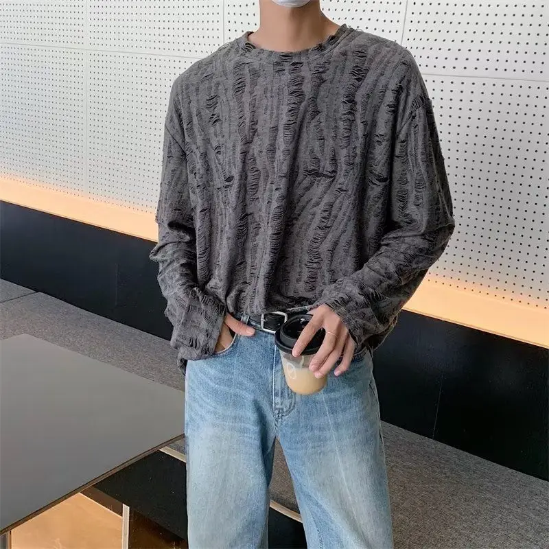 

Ripped Baggy Casual Sweatshirt Quotes Original Size Bulk Male Pullover Funny Spring High Quality Harajuku Fashion Men's T-shirts