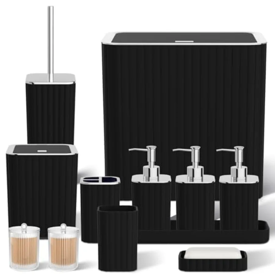 

Baroom cessory Set - Baroom Set 2PC Baroom cessory Set Blk Baroom cessories Set Trash Can Toilet Bh Trash Can and So Dispenser