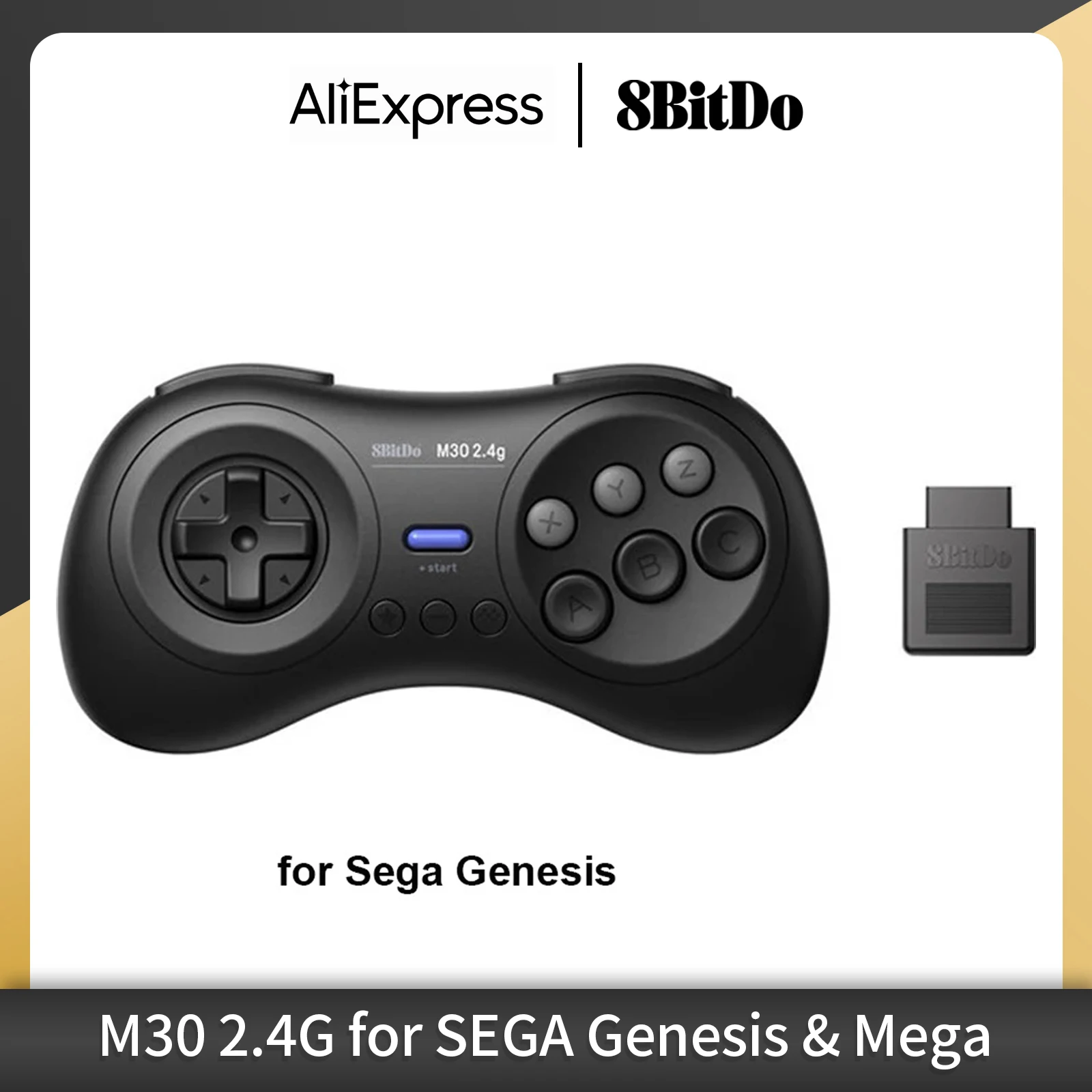 وحدة تحكم الألعاب اللاسلكية 8BitDo M30 2.4G لمحرك Sega Genesis الأصلي ومحرك Sega Mega - Sega Genesis