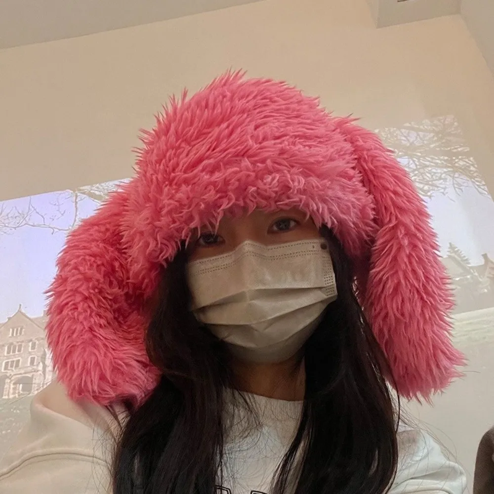 

Cute Solid Color Rabbit Ears Beanies Coldproof Long Ears Pullover Cap Warm Bunny Ear Protection Hat Women