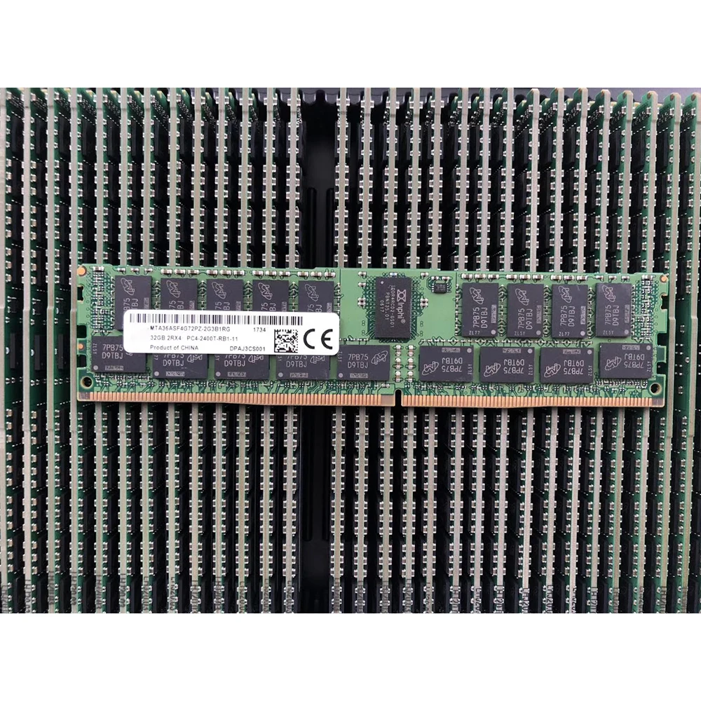 1 قطعة RAM 32 جيجابايت 32 جرام لذاكرة MT DDR4 RECC 2400 PC4-2400T 2RX4 ECC REG RDIMM جودة عالية