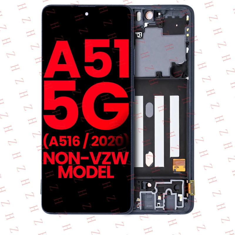 U+ Replacement OLED Assembly With Frame Compatible For Samsung A51 5G A516 - Black
